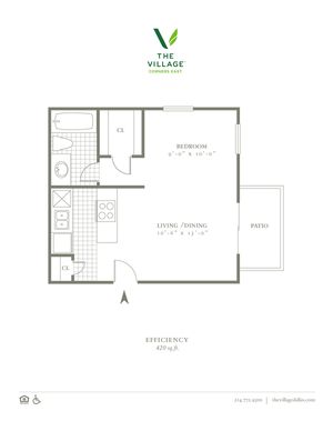 Studio. 420 Sqft.