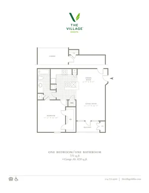 One Bedroom/One Bath - 751/828sf