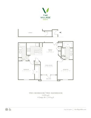 Two Bedroom/Two Bath - 1050/1114sf
