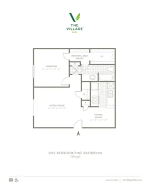 One Bedroom/One Bath 720sqft