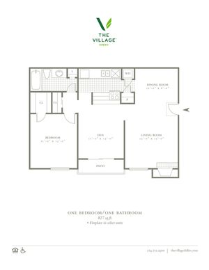 One Bedroom/One Bath - 827sf