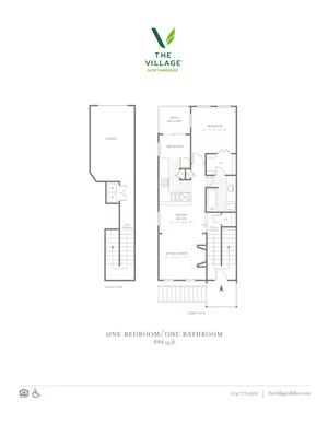 One Bedroom/One Bath - 894sf