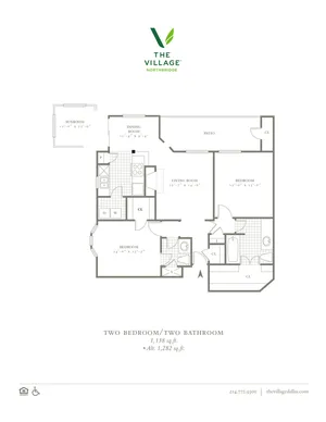 One Bedroom/One Bath - 1138sf
