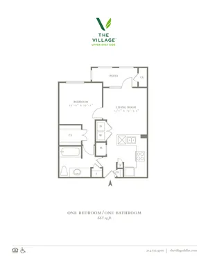 One Bedroom/One Bath - 663sf