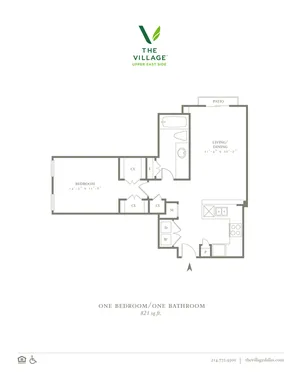 One Bedroom/One Bath - 821sf