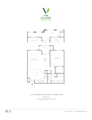 One Bedroom/One Bath - 856sf