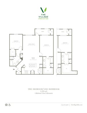 One Bedroom/One Bath - 1240sf
