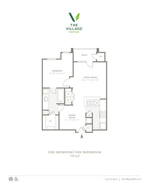 One Bedroom/One Bath - 743/760sf