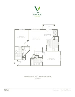 One Bedroom/One Bath - 1070sf