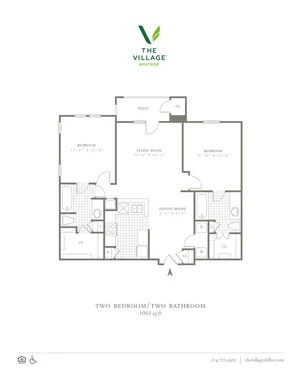 One Bedroom/One Bath - 1046/1063sf