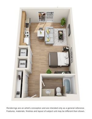 The Abstract Floor Plan | Cottonwood Bayview Apartments