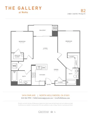 B2 | 2 bed 2 bath | from 994 square feet