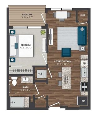 B4 | 1x1 | 582 sq ft