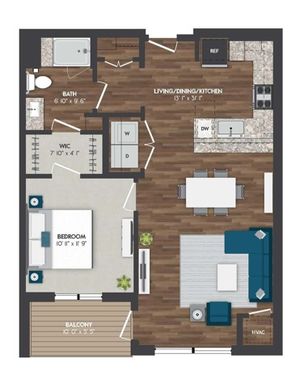 B9 | 1x1 | 802 sq ft