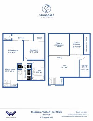 One Bedroom One Bathroom Loft | Manchester, MO Apartments
