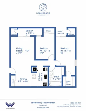 Two Bedroom Garden | Manchester, MO Apartments