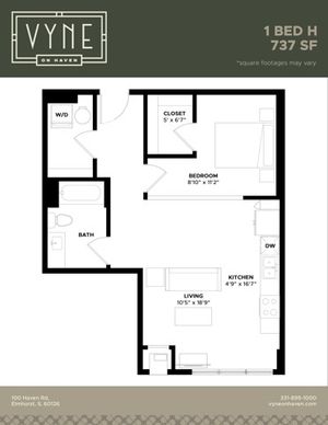 Final - Vyne On Haven - Floor Plans - 1 BED H -TYPE B