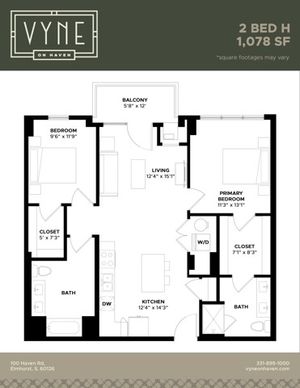 Final - Vyne On Haven - Floor Plans - 2 BED H - TYPE B