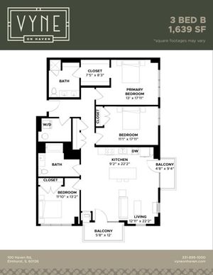 Final - Vyne On Haven - Floor Plans - 3 BED B - ADAPTABLE