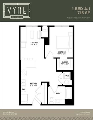 Final - Vyne On Haven - Floor Plans - 1 BED A.1