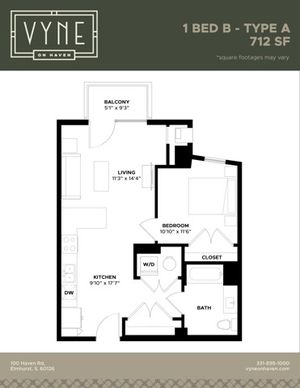 Final - Vyne On Haven - Floor Plans - 1 BED B - TYPE A