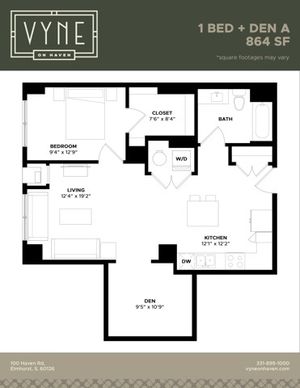 Final - Vyne On Haven - Floor Plans - 1 BED + DEN A - TYPE B