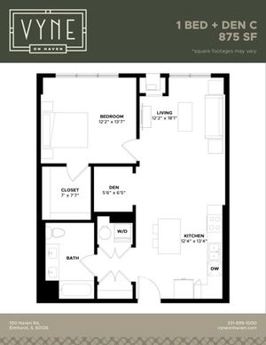 Final - Vyne On Haven - Floor Plans - 1 BED + DEN C - ADAPTABLE