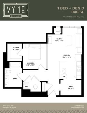 Final - Vyne On Haven - Floor Plans - 1 BED + DEN D - TYPE B