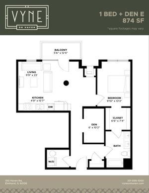 Final - Vyne On Haven - Floor Plans - 1 BED + DEN E - TYPE B