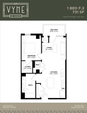 Final- Vyne On Haven - Floor Plans - 1 BED F.3 -TYPE B