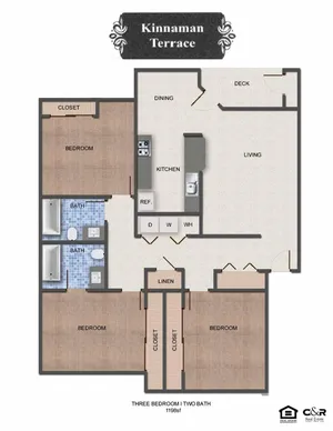 Kinnaman Terrace Apartments - Aloha OR Apartments - 3 Bedroom