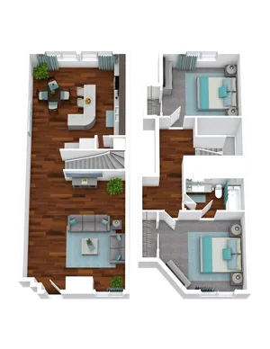 Two Bed 2 Bath Townhome