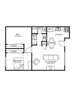 1 Bedroom plus den