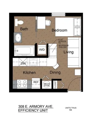 308 Armory Studio Standard Floorplan