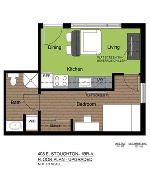 408 Stoughton 1 Bed Floorplan A