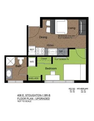 408 Stoughton 1 Bed Floorplan B