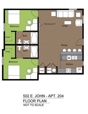 502 John 2 Bed Standard Floorplan