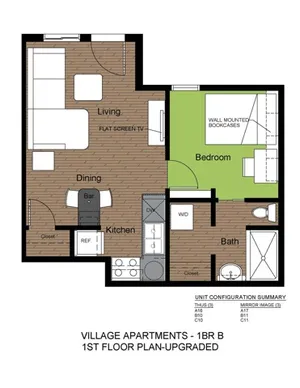 601-607 White 1 Bed Floorplan B