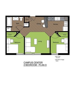 601 Sixth 2 Bed Floorplan D