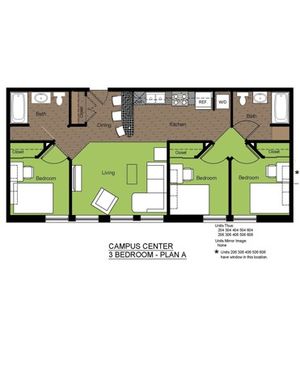 601 Sixth 3 Bed Floorplan A