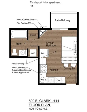 602 Clark Studio Floorplan 3