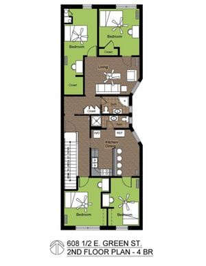 608 Green 4 Bed Standard Floorplan