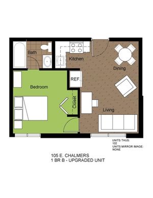 105 Chalmers 1 Bed Floorplan B Upgraded