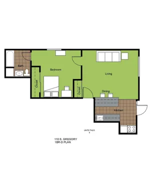 110 Gregory 1 Bed Floorplan D