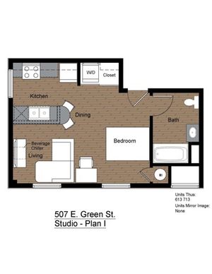 507 Green Studio Floorplan I