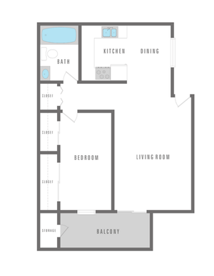 1 Bedroom 1 Bath 700 sqft