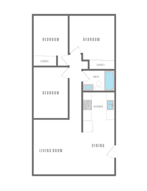 3 Bedroom 1 Bath