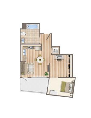 arrive seaside plan a5 1-bedroom