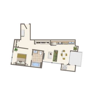 arrive seaside 1-bedroom plan A3