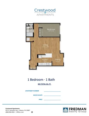 One bedroom One Bathroom
